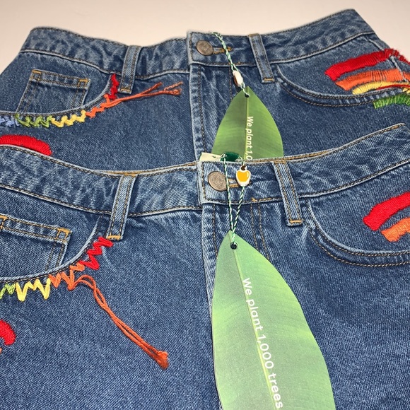 Farm x Anthropologie Colorful Birds Denim Shorts - Picture 5 of 8